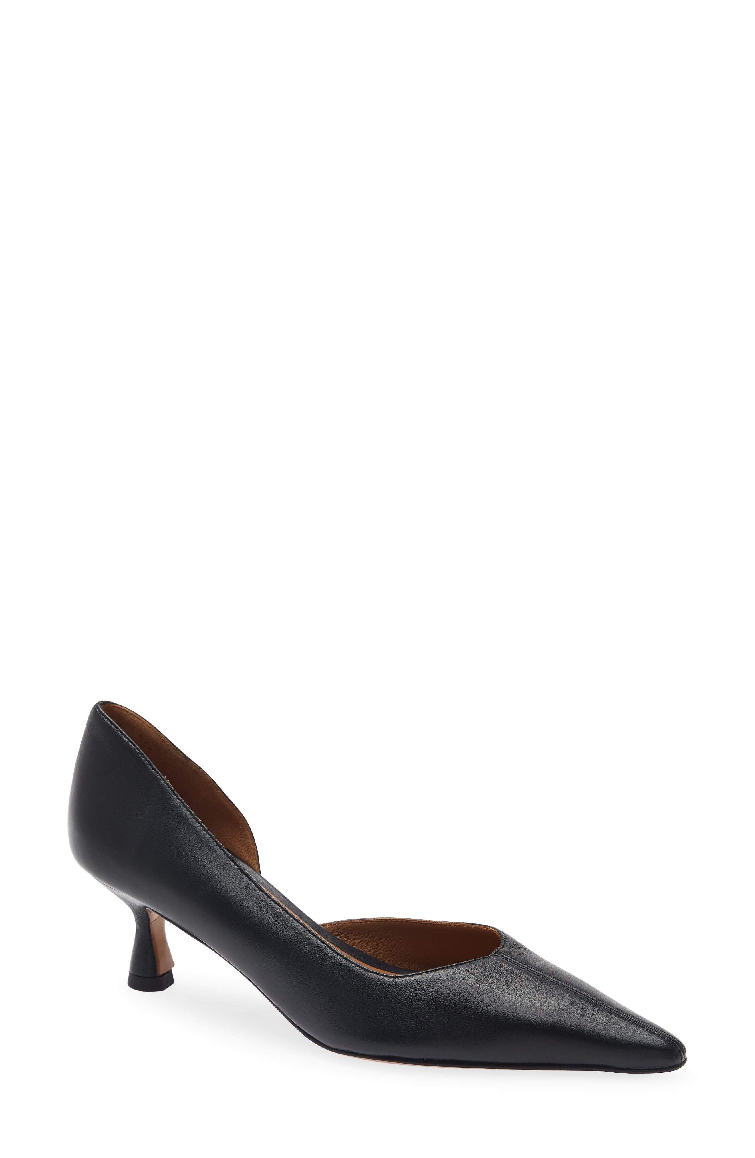 Irsina Leather Pump, Main, color, BLACK