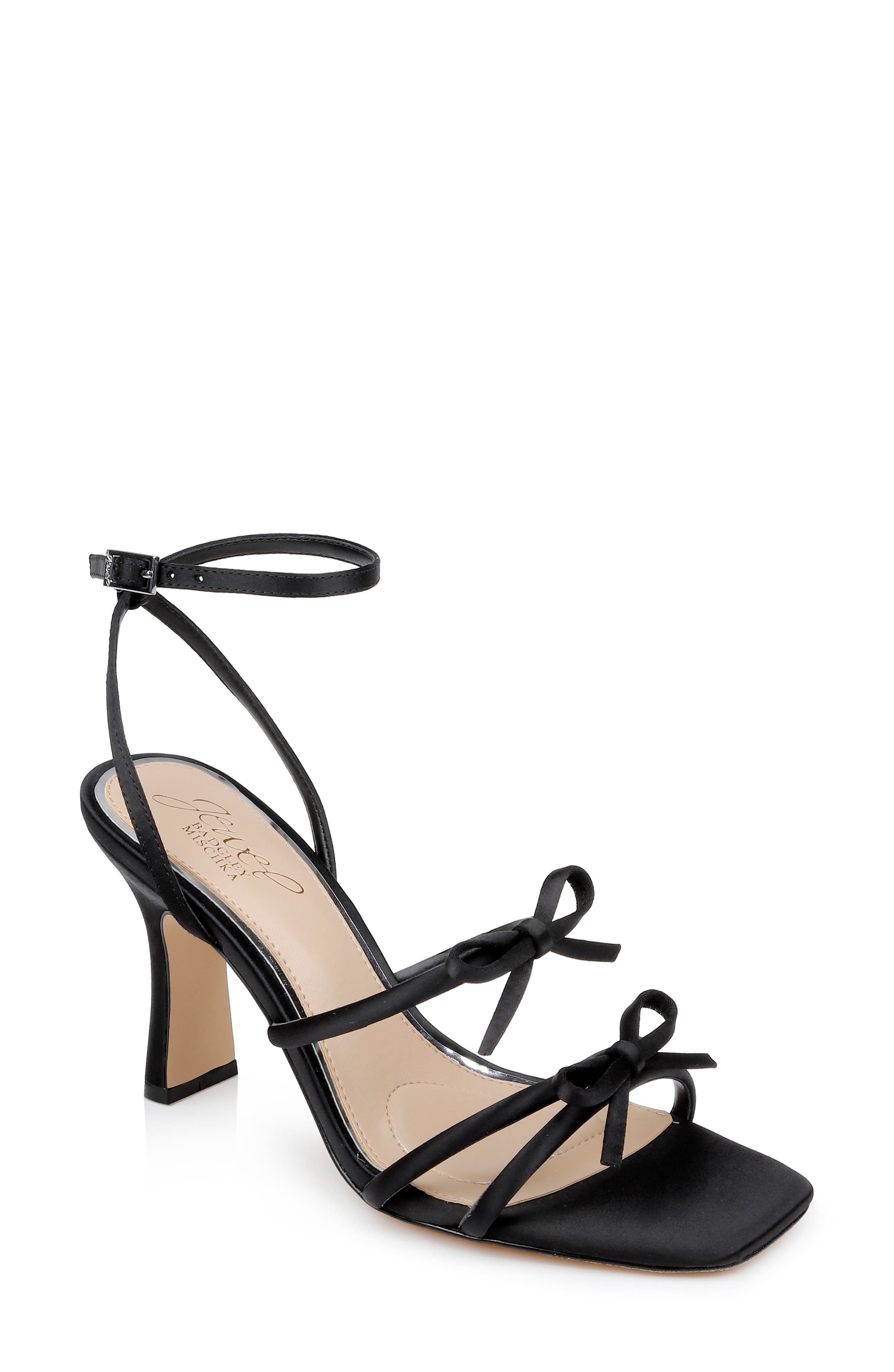 Kiyomi Ankle Strap Sandal, Main, color, BLACK SATIN
