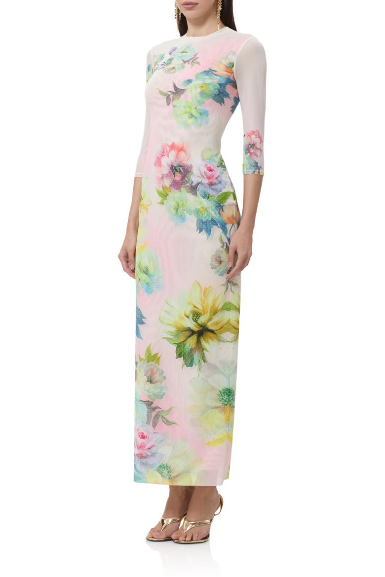 Kira Floral Print Body-Con Dress, Alternate, color, GROWING ROSES