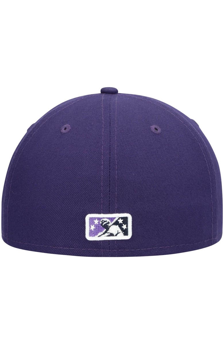 New Era Men's New Era Purple Fort Myers Mighty Mussels Alternate Authentic Collection 59FIFTY Fitted Hat, Alternate, color, 