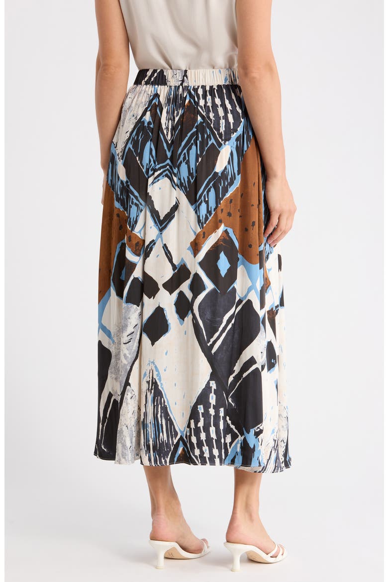 Palm Print Pleat Midi Skirt, Alternate, color, BLUE DIAMOND TIKI