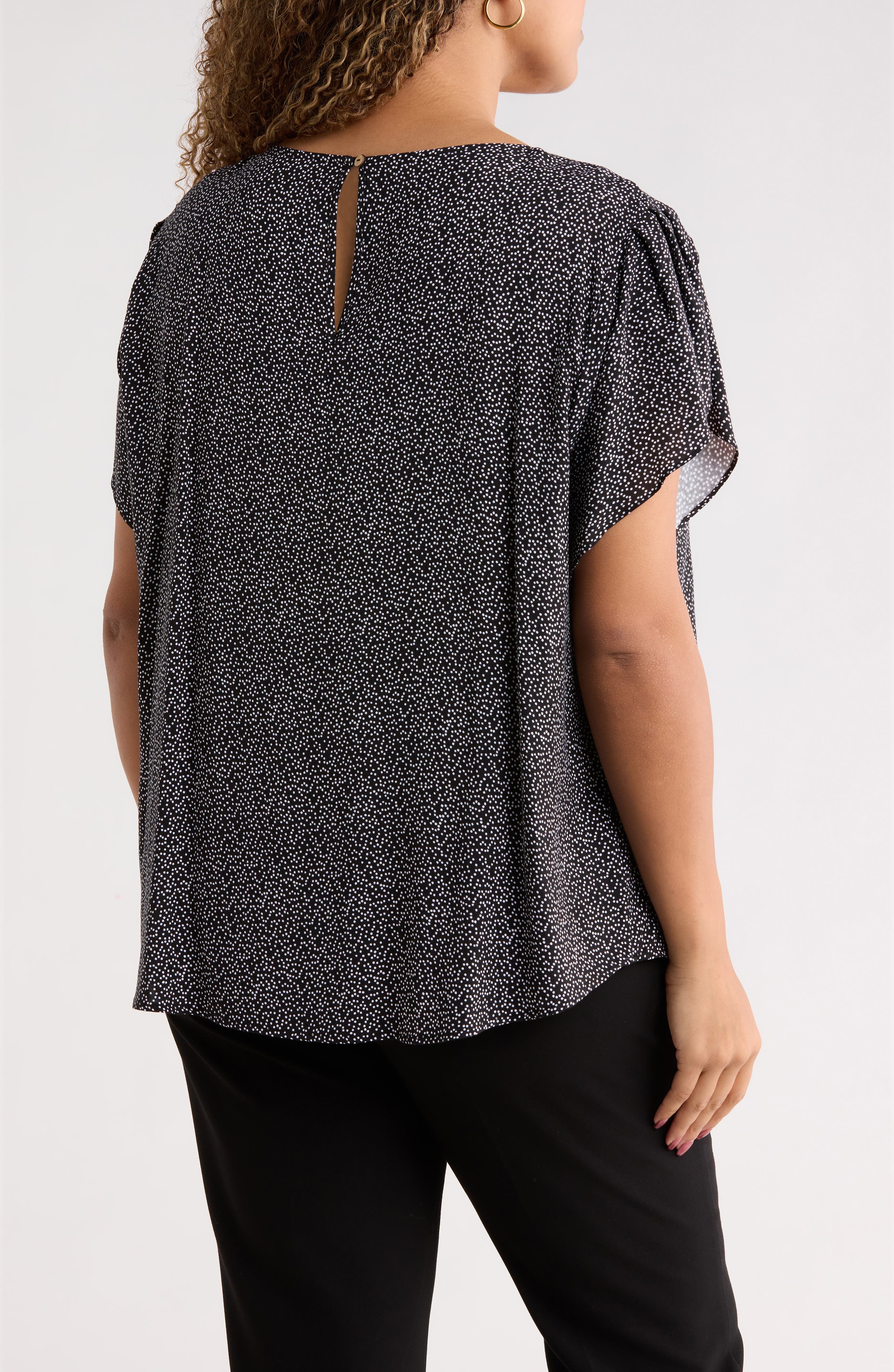 Dot Print Short Sleeve Top - image 2