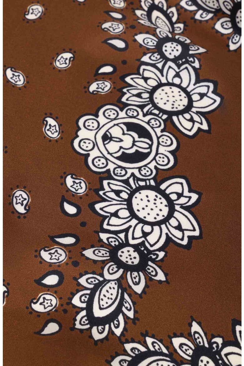 Bandana Print Silk Scarf, Alternate, color, Brown bandana print