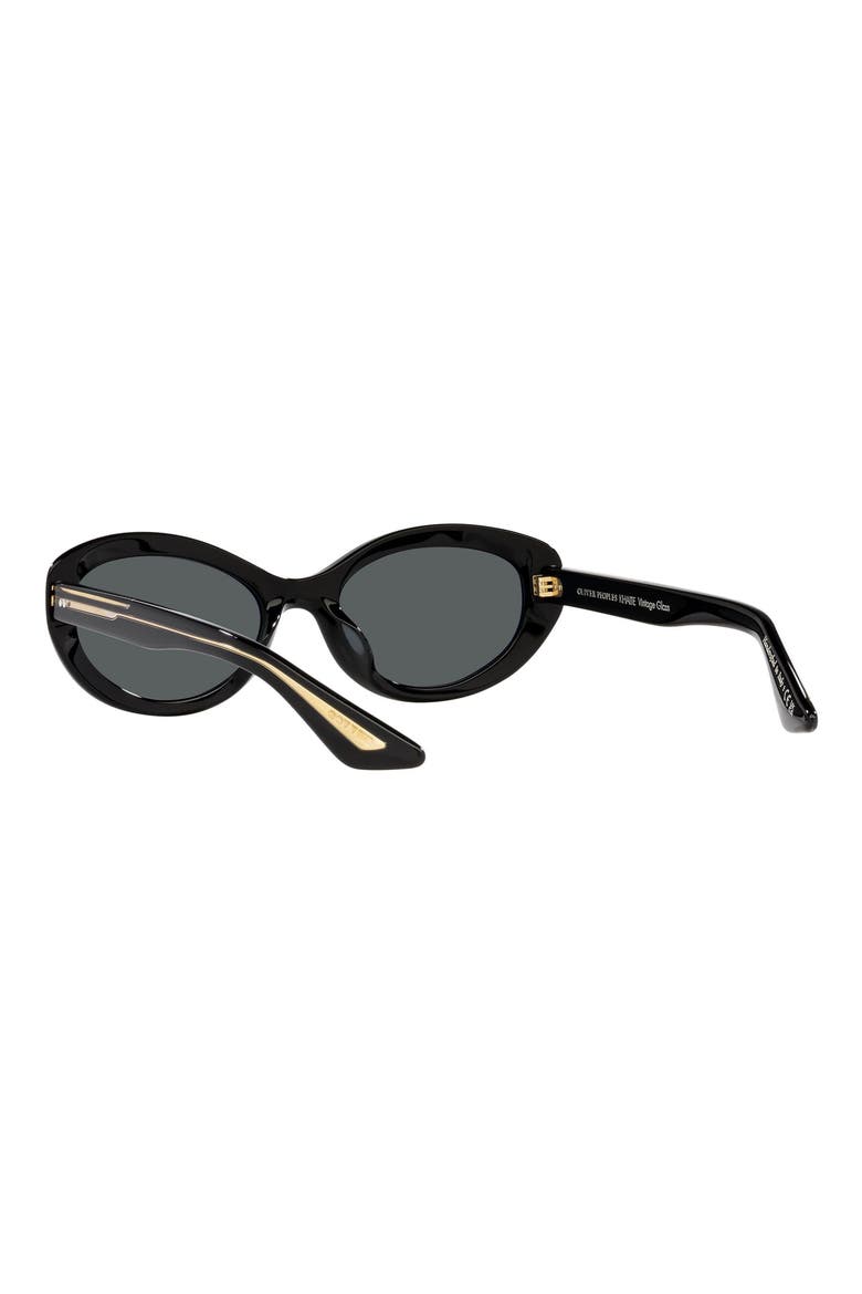 x KHAITE 1969C 53mm Oval Sunglasses, Alternate, color, BLACK / CARBON GREY
