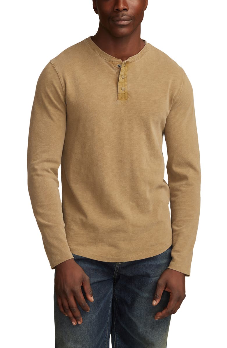Lucky Brand Weekend Long Sleeve Slubbed Henley, Alternate, color, Gothic Olive