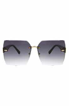 Oscar de la Renta 63mm Large Rimless Square Sunglasses