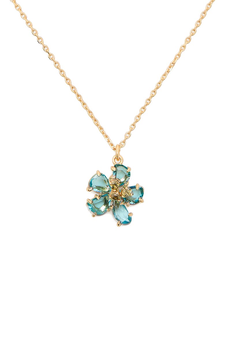 Kate Spade New York paradise flower mini pendant necklace, Main, color,