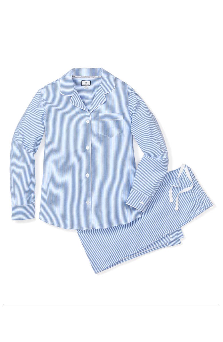 Petite Plume Seersucker Stripe Pajamas, Alternate, color, Blue