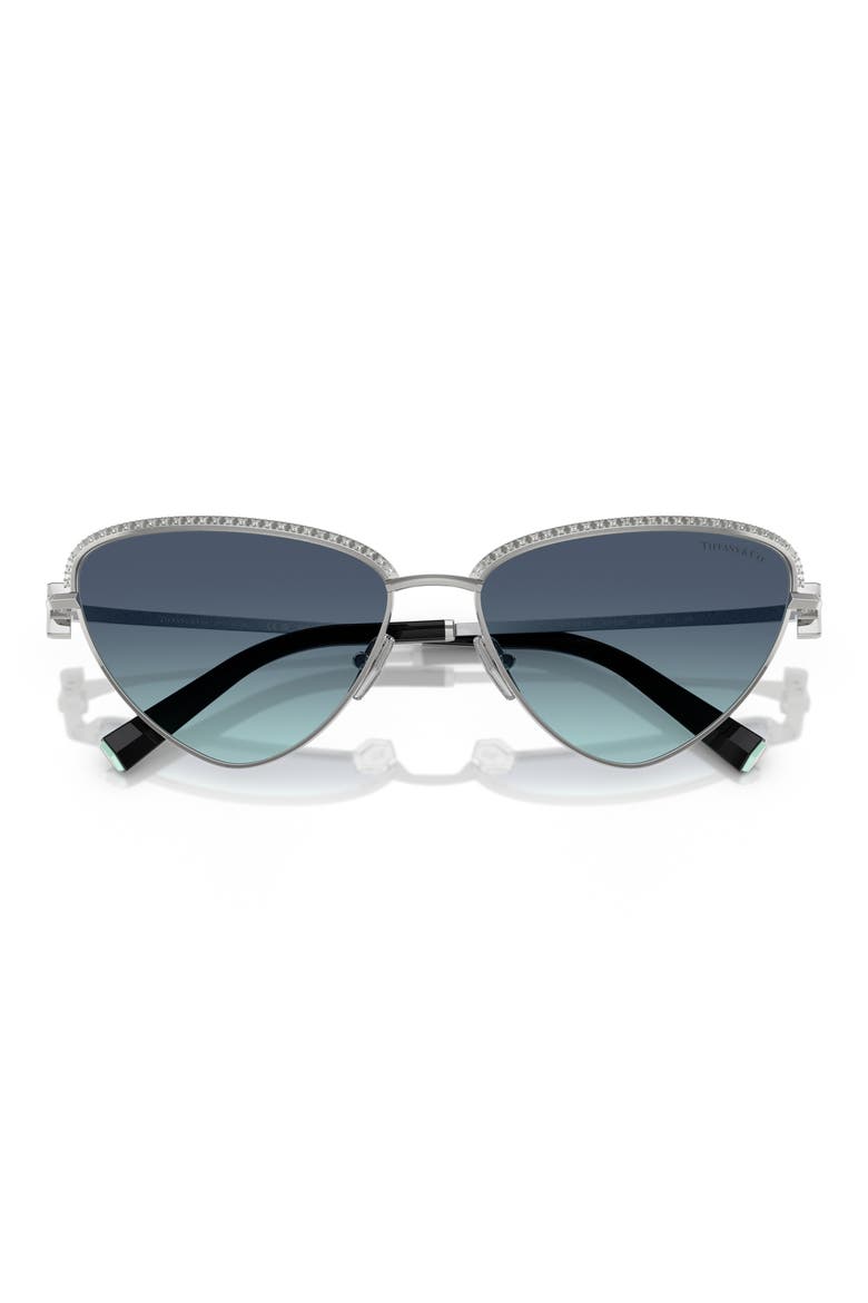 59mm Gradient Irregular Sunglasses, Alternate, color, SILVER/ BLUE GRADIENT