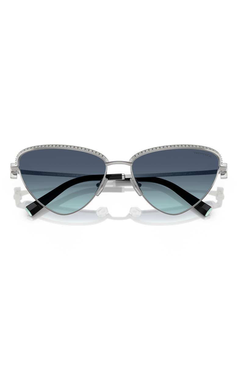 Tiffany & Co. 59mm Gradient Irregular Sunglasses, Alternate, color, Silver/ Blue Gradient