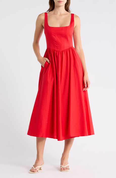 WAYF Corset Midi Dress