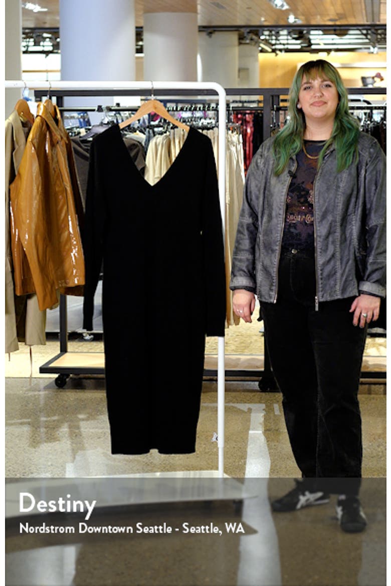 Jeannie Long Sleeve Cashmere Sweater Dress video