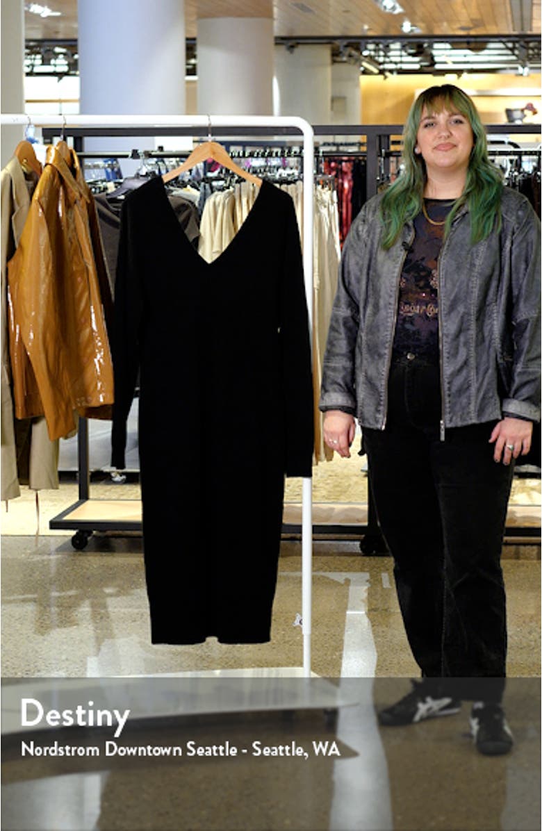 Jeannie Long Sleeve Cashmere Sweater Dress, sales video thumbnail