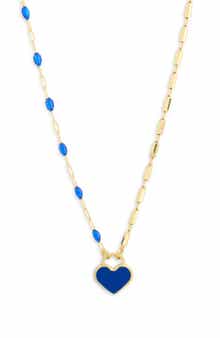 MESHMERISE Mixed Station Chain Heart Pendant Necklace
