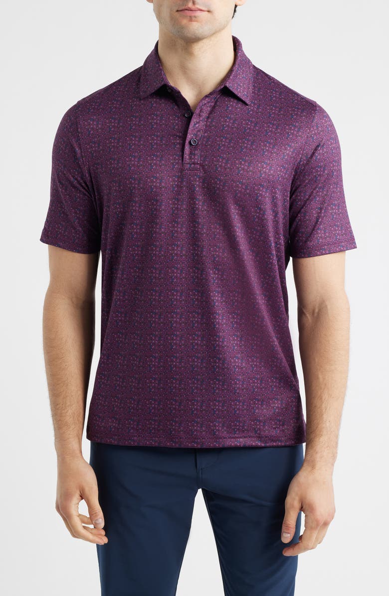 Johnston & Murphy XC<sup>®</sup> Apex Performance Polo, Main, color, Burgundy Vino