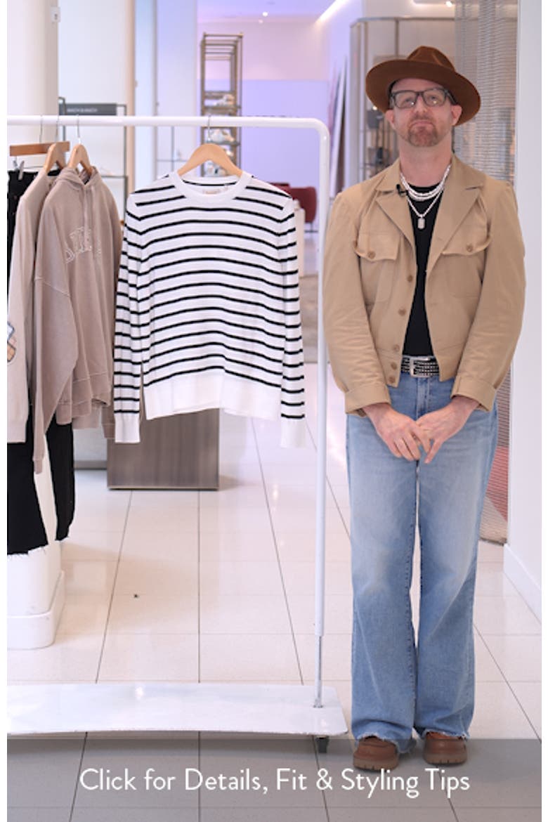 Ellewood Stripe Cotton Crewneck Sweater video