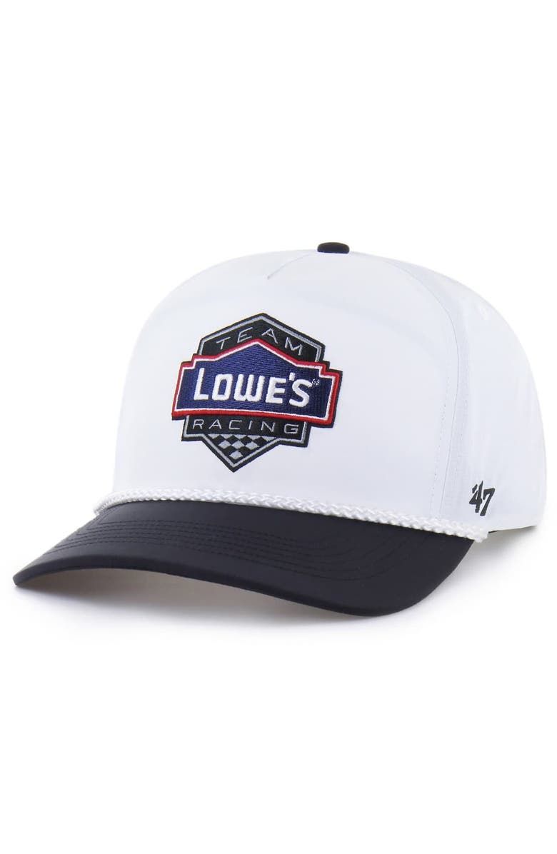 '47 Men's '47 White/Black Jimmie Johnson brrr° Lowe's Rope Hitch Adjustable Hat, Alternate, color, White