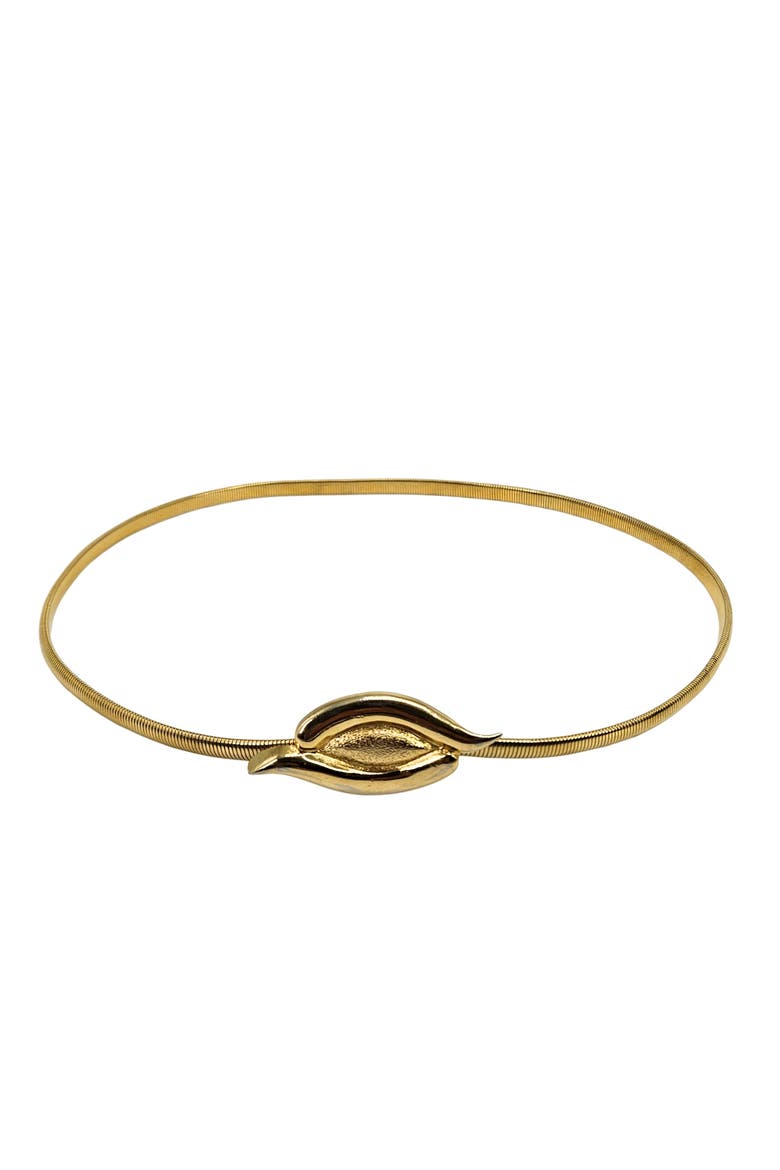 Vintage 1980s Gold Snake Stretch Skinny Belt, Main, color, gold