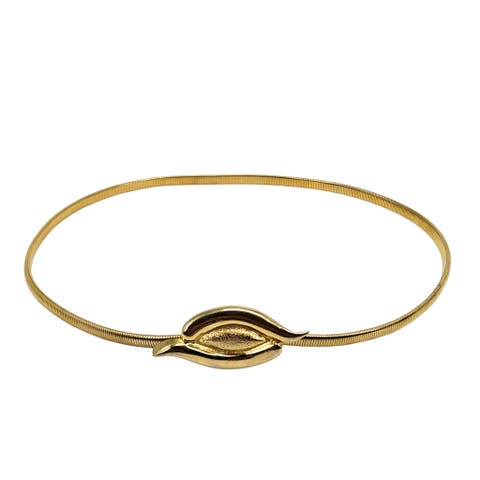 Vintage 1980s Gold Snake Stretch Skinny Belt