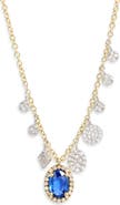 Meira T 14k Gold Sapphire and Diamond Charm Necklace