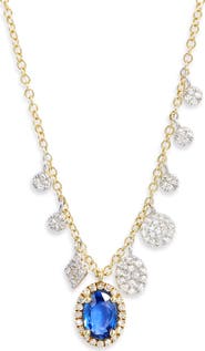 Meira T 14k Gold Sapphire and Diamond Charm Necklace