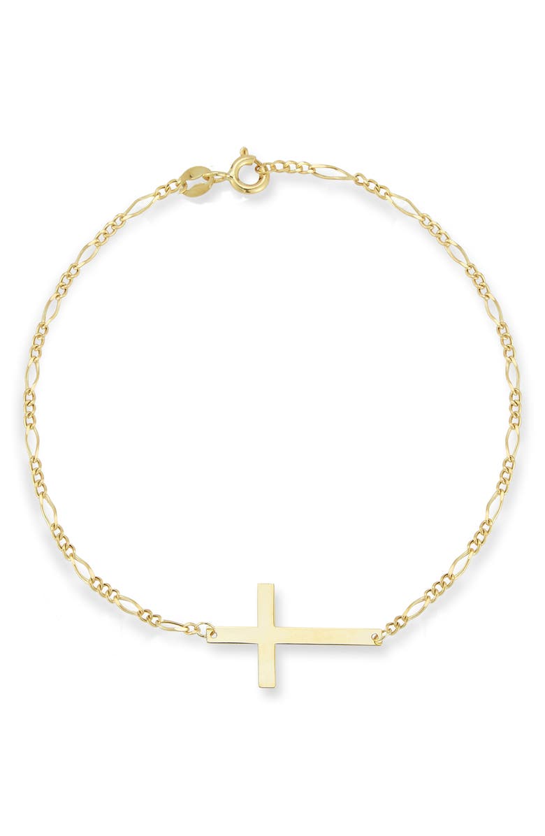 Ember Fine Jewelry Cross Chain Bracelet, Main, color, Gold