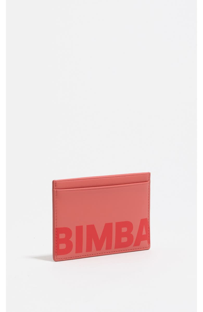 Bimba y Lola Recycled Leather Card Holder, Main, color, Chewing Gum Pink