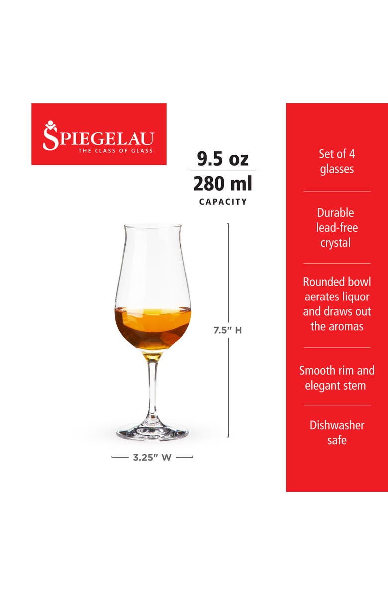 SPIEGELAU Whiskey Snifter Premium Set of 4, Alternate, color, Clear