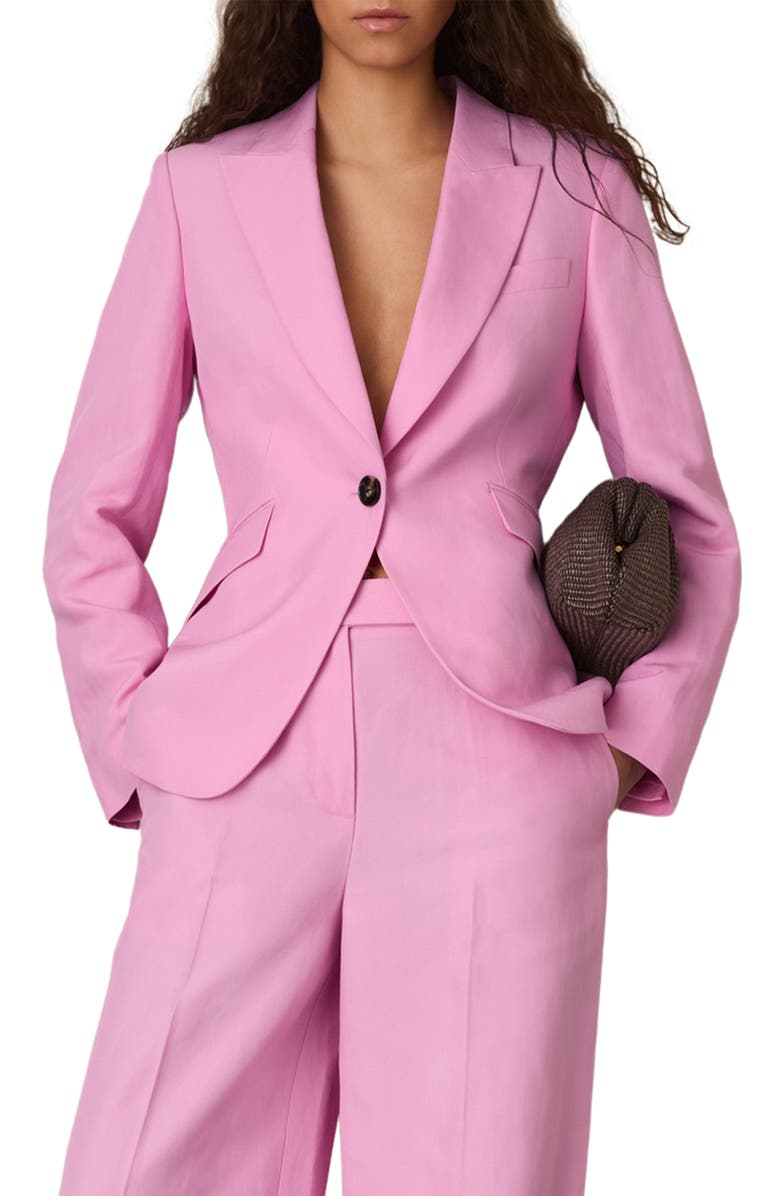 Reiss Raine One-Button Blazer, Main, color, Pink