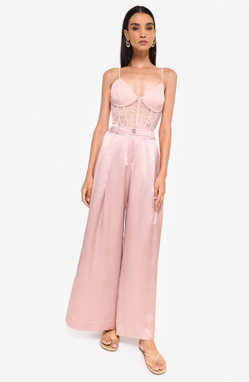 Cami Nyc Fabian High Waist Wide Leg Silk Pants In Begonia
