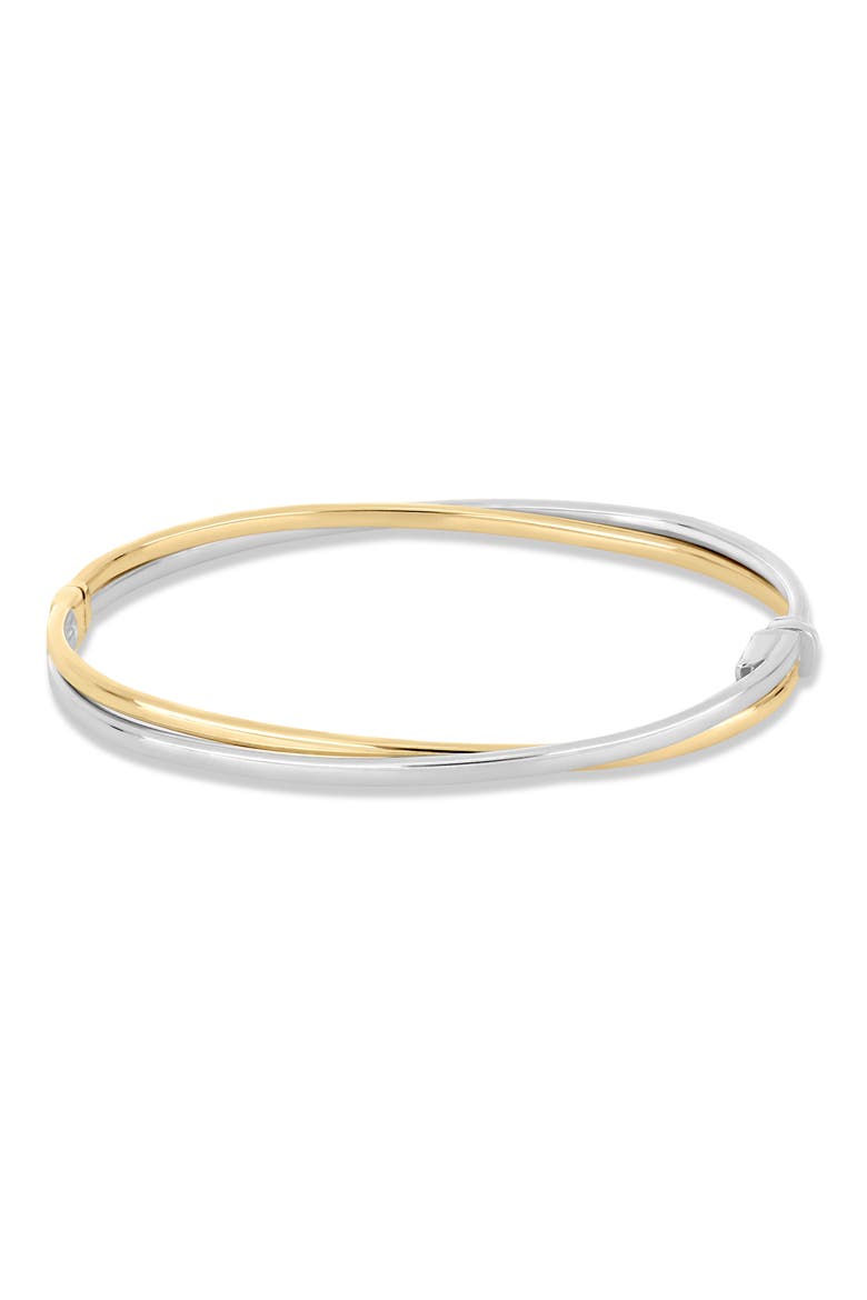 14K Gold Two Tone Double Bangle Bracelet (Online Trunk Show), Alternate, color, 14K TWO TONE