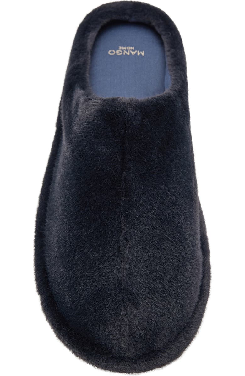 MANGO Faux Fur Slipper, Alternate, color, Night Blue