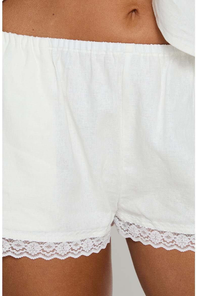 Cloud Crush Linen Blend Drawstring Shorts, Alternate, color, WHITE
