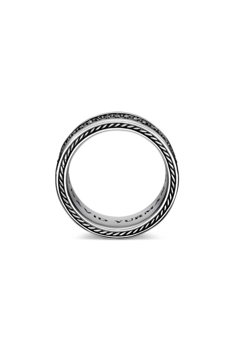Streamline® Pavé Three Row Band in Sterling Silver with Black Diamonds, Alternate, color, BLACK DIAMOND
