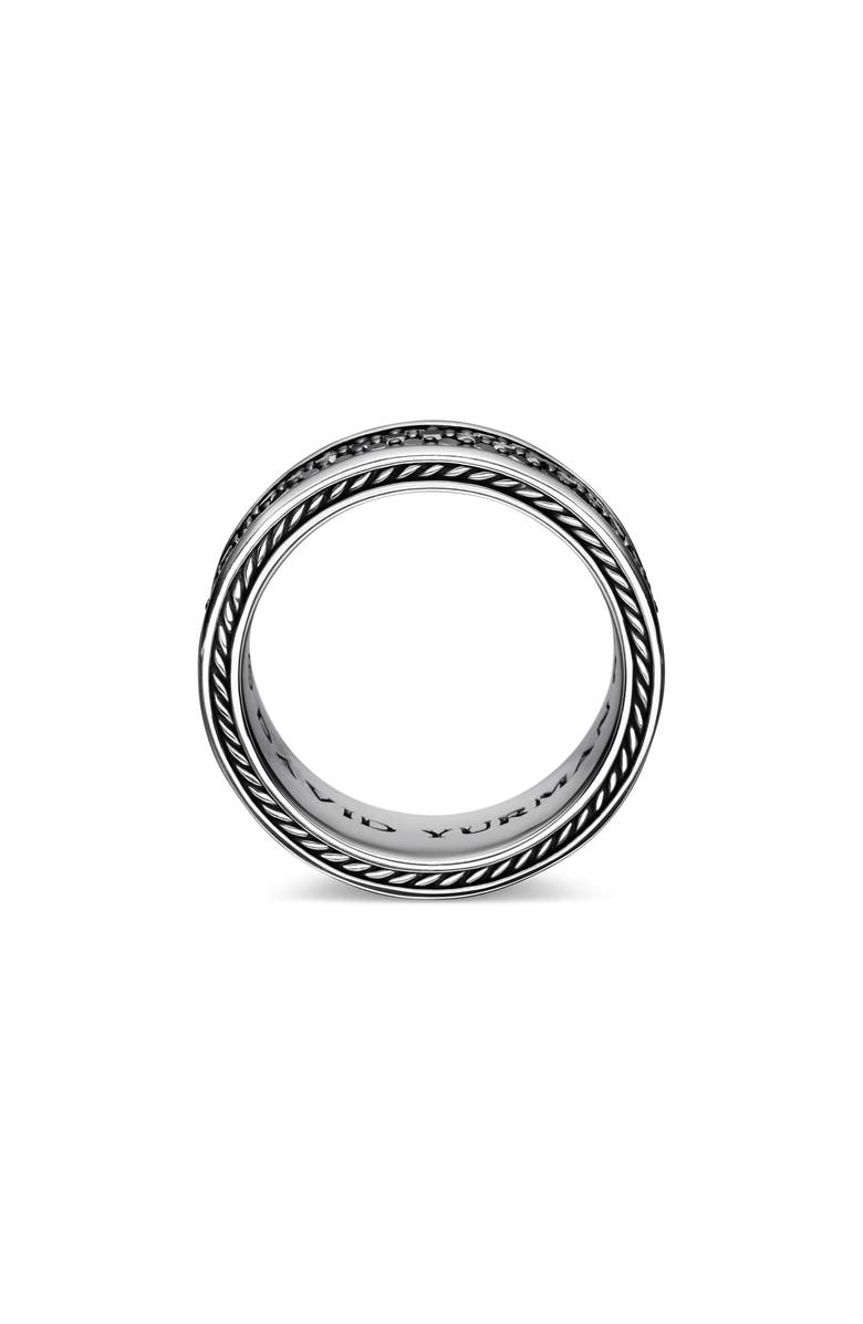 David Yurman Streamline<sup>®</sup> Pavé Three Row Band in Sterling Silver with Black Diamonds, Alternate, color, Black Diamond