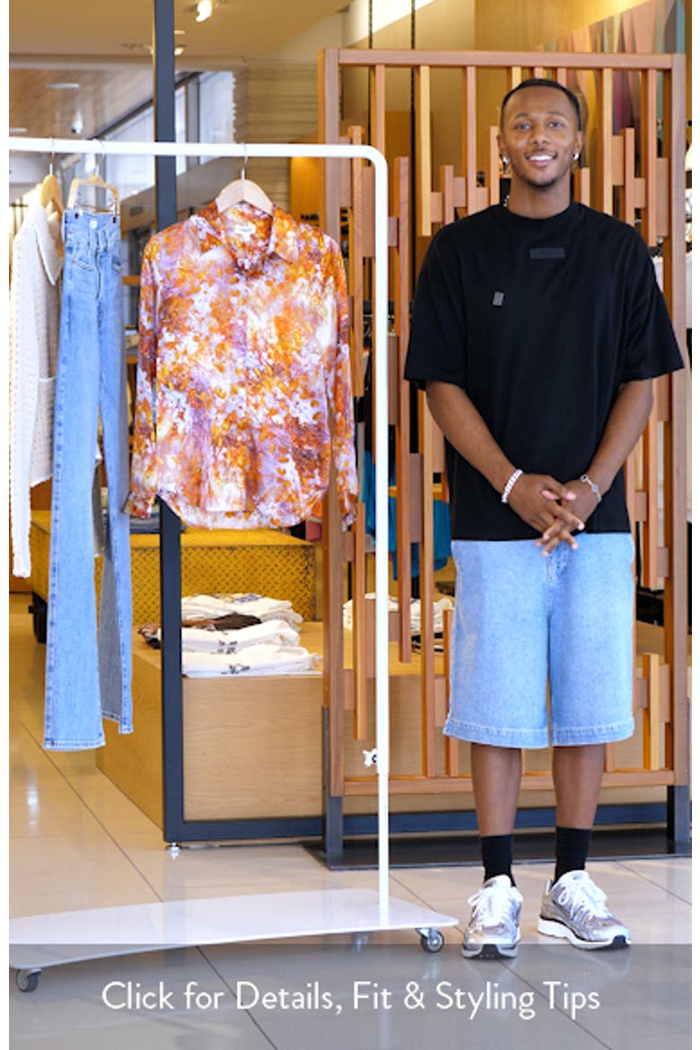 Tyler Leaf Print Silk Button-Up Shirt video