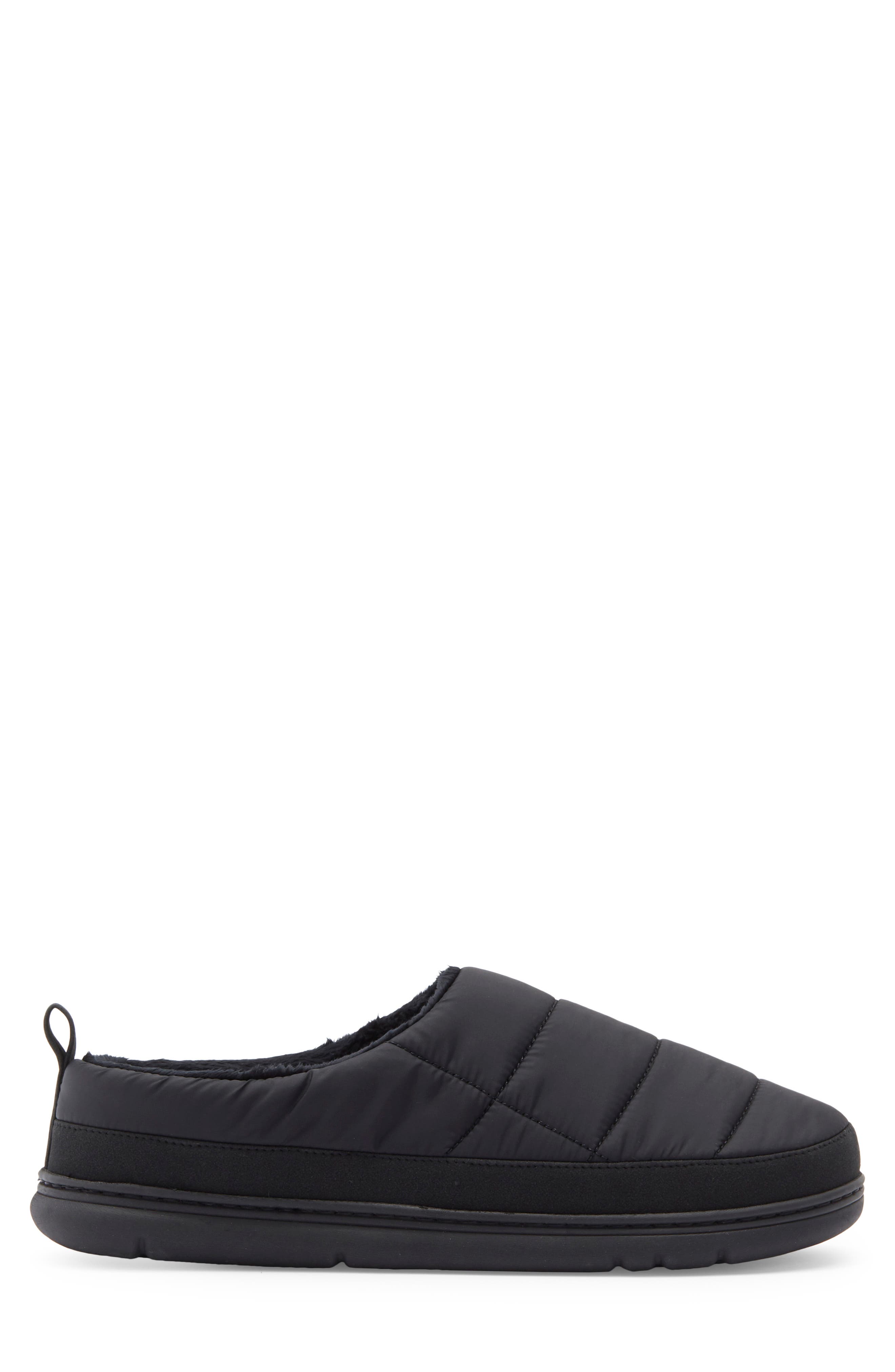 Abound Darius Faux Fur Lined Quilted Clog Slipper, Alternate, color, Black