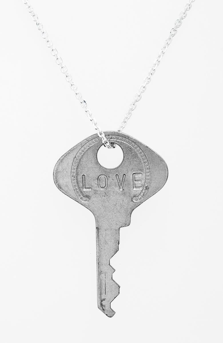 The Giving Keys 'Dainty - Forever' 36-Inch Silver Key Pendant Necklace, Alternate, color,
