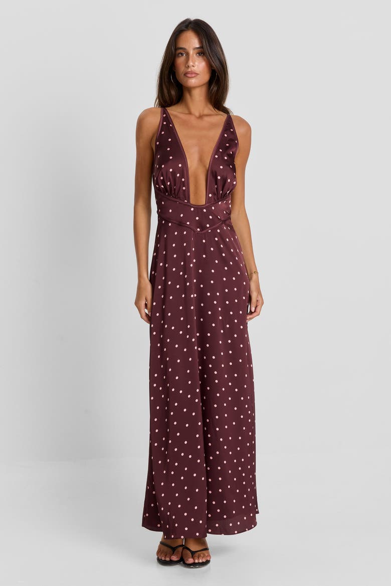 Cici Maxi Dress, Alternate, color, Pink Polkadot