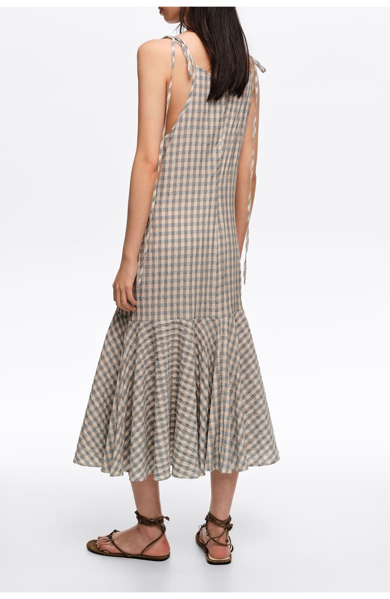 Bimba y Lola Light blue checked strappy dress, Alternate, color, Light Blue