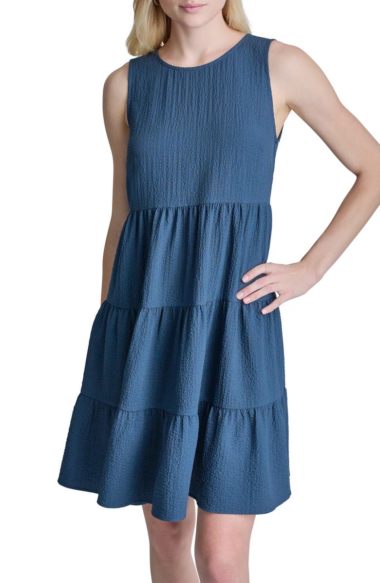 DKNY Commuter Sleeveless Swing Minidress, Alternate, color, Indigo