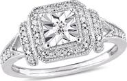 Julianna B. Diamond Halo Square Promise Ring