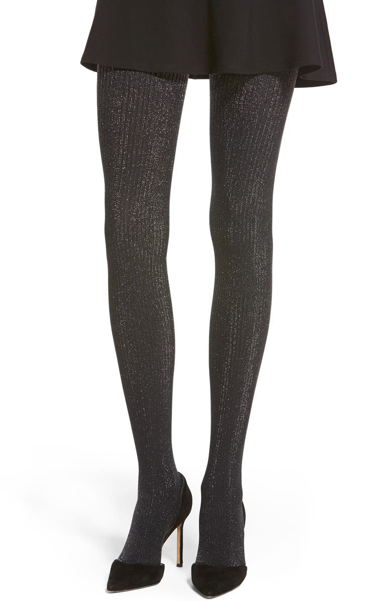 Donna Karan New York DKNY Metallic Knit Tights, Main, color,