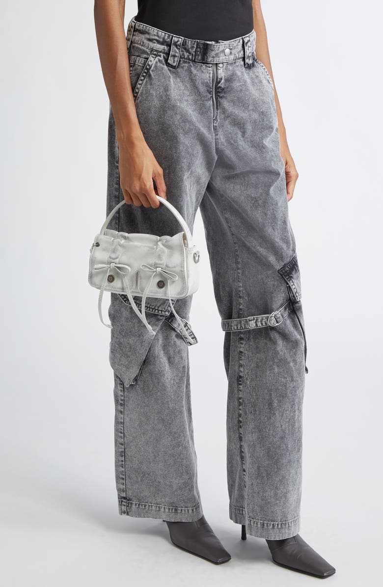 Acne Studios Micro Multipocket Aged Leather Crossbody Bag, Alternate, color,