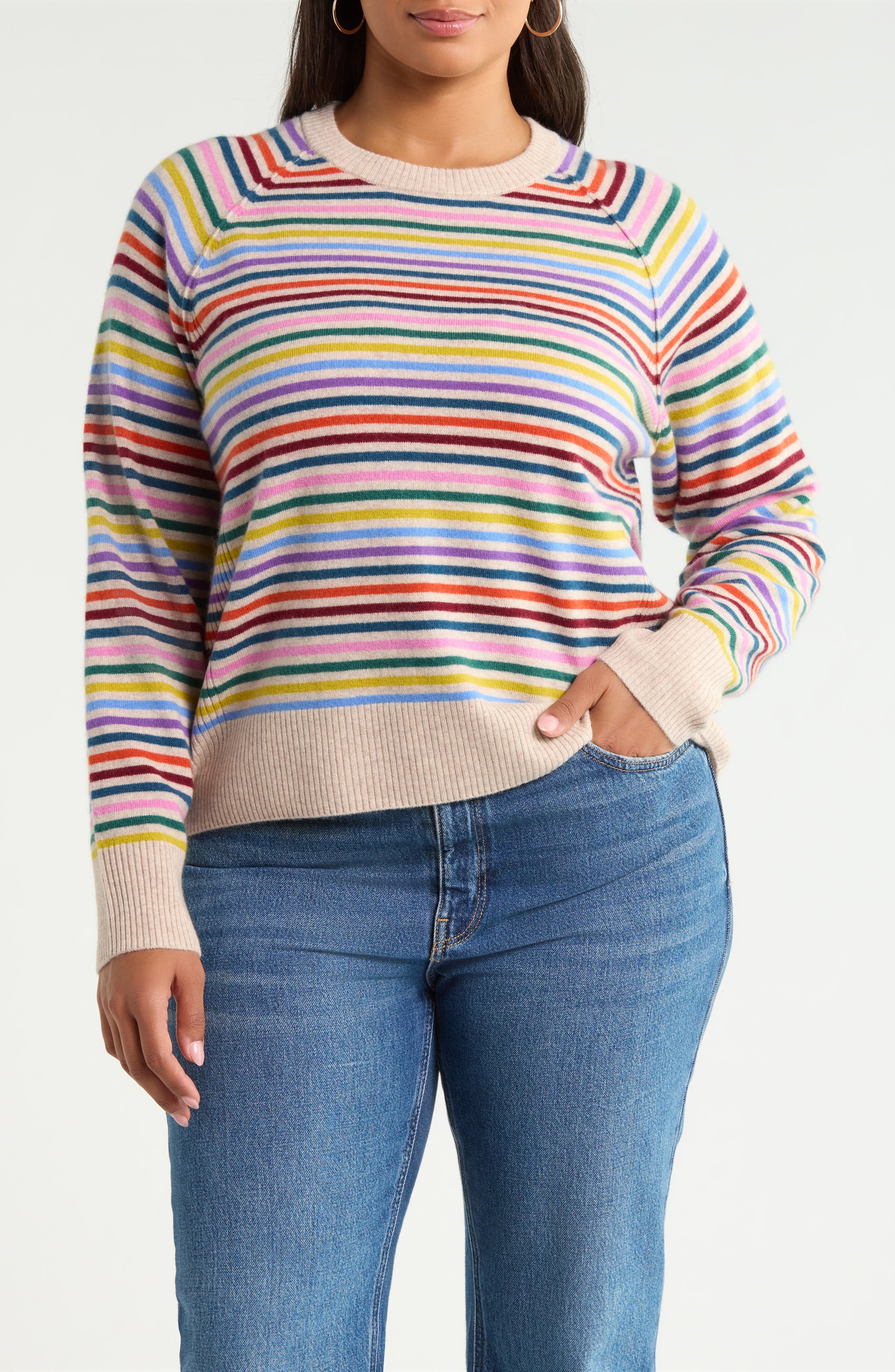 selected OATMEAL MULTI BOWEN STRIPE