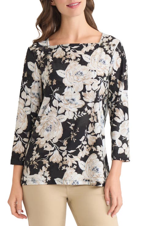 Floral Square Neck Top (Regular & Petite)