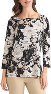 Jones New York Floral Square Neck Top