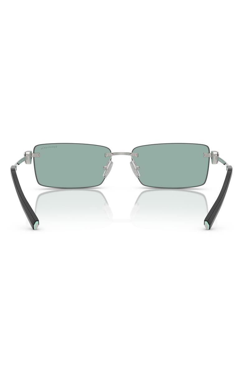 Tiffany & Co. 60mm Rectangular Sunglasses, Alternate, color, Silver Mirror