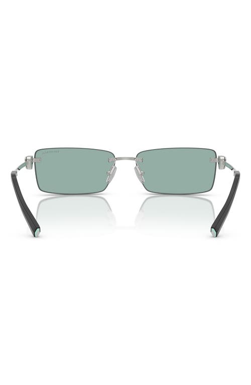 Tiffany & Co . 60mm Rectangular Sunglasses In Silver Mirror