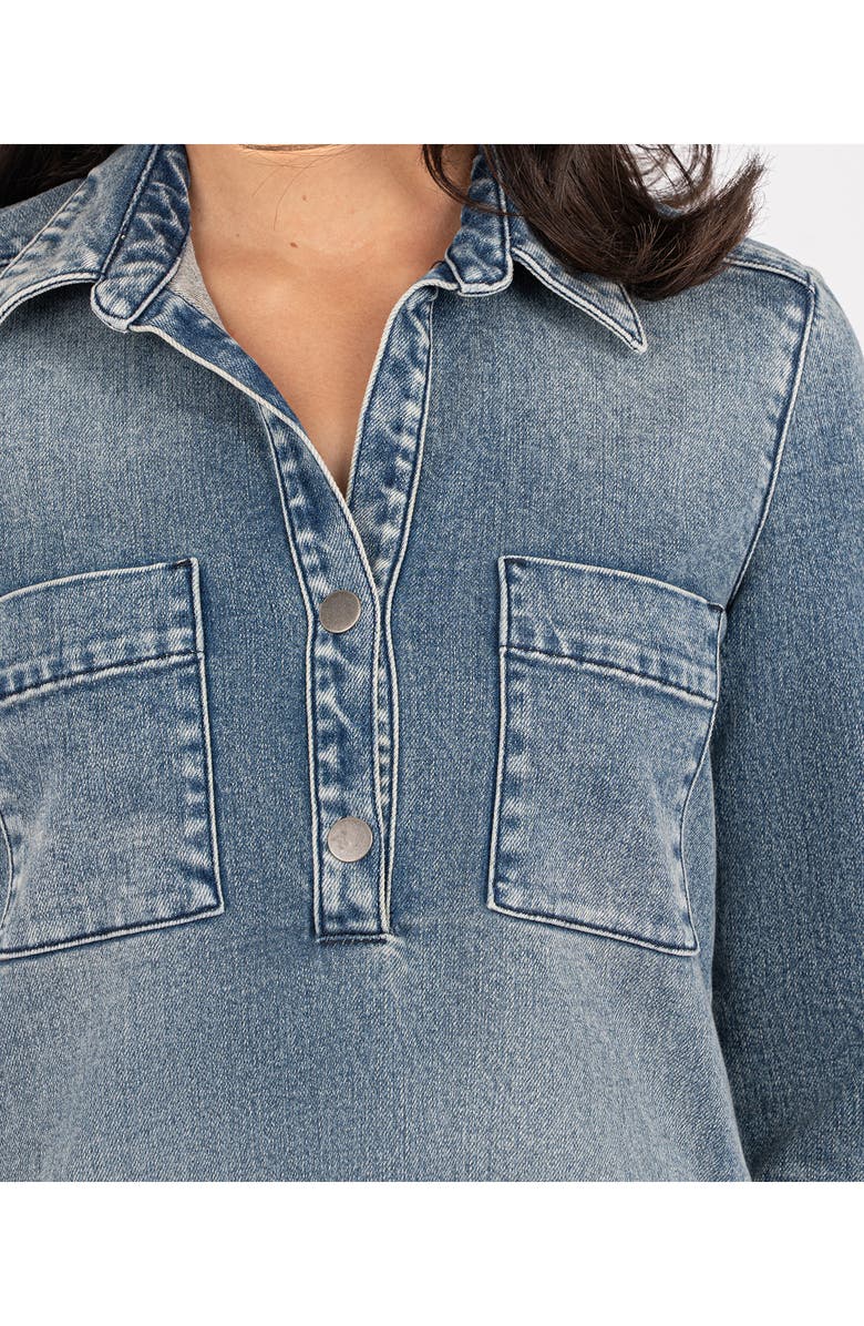 KUT from the Kloth Anika Long Sleeve Denim Dress, Alternate, color, 